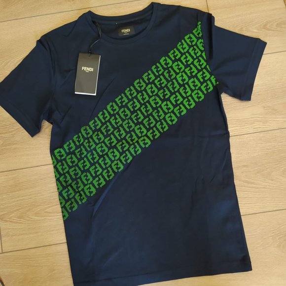 NEW FENDI MEN T-SHIRT SHORT SLEEVE %100COTTON